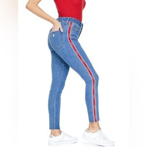 Guess Women's Nichole Logo-Trim Skinny Jeans